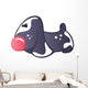 Cute Baby Whie and Black Cartoon Basset Hound Wall Decal
