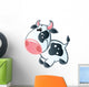 Cute Baby White and Black Spotted Cartoon Cow Wall Decal