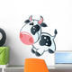 Cute Baby White and Black Spotted Cartoon Cow Wall Decal