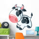 Cute Baby White and Black Spotted Cartoon Cow Wall Decal