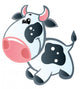 Cute Baby White and Black Spotted Cartoon Cow Wall Decal