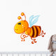 Cute Baby Yellow and Brown Cartoon Bee Wall Decal