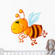 Cute Baby Yellow and Brown Cartoon Bee Wall Decal
