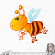 Cute Baby Yellow and Brown Cartoon Bee Wall Decal