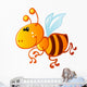 Cute Baby Yellow and Brown Cartoon Bee Wall Decal