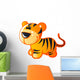 Cute Baby Yellow and Brown Cartoon Tiger Wall Decal