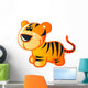 Cute Baby Yellow and Brown Cartoon Tiger Wall Decal