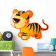 Cute Baby Yellow and Brown Cartoon Tiger Wall Decal
