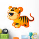 Cute Baby Yellow and Brown Cartoon Tiger Wall Decal