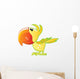 Cute Baby Yellow and Green Cartoon Parrot Wall Decal
