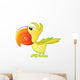 Cute Baby Yellow and Green Cartoon Parrot Wall Decal