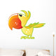 Cute Baby Yellow and Green Cartoon Parrot Wall Decal