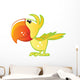 Cute Baby Yellow and Green Cartoon Parrot Wall Decal