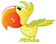 Cute Baby Yellow and Green Cartoon Parrot Wall Decal