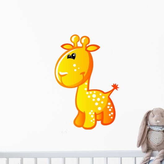 Cute Baby Yellow and Orange Cartoon Pony Wall Decal