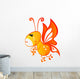 Cute Baby Yellow and Red Cartoon Butterfly Wall Decal