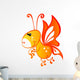 Cute Baby Yellow and Red Cartoon Butterfly Wall Decal