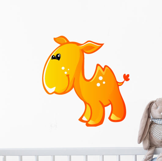 Cute Baby Yellow and Tan Cartoon Camel Wall Decal