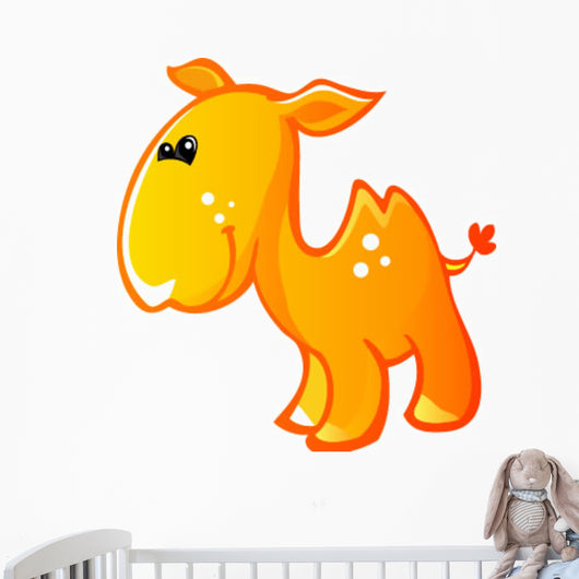 Cute Baby Yellow and Tan Cartoon Camel Wall Decal