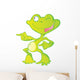 Cute Green Cartoon Frog Wall Decal