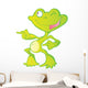 Cute Green Cartoon Frog Wall Decal