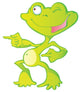 Cute Green Cartoon Frog Wall Decal