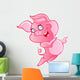 Cute Pink Cartoon Pig Wall Decal