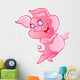 Cute Pink Cartoon Pig Wall Decal