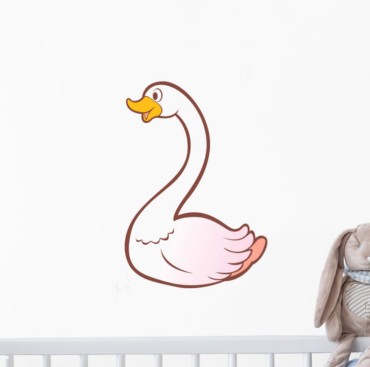 White Goose with Pink Wall Decal