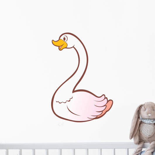 White Goose with Pink Wall Decal