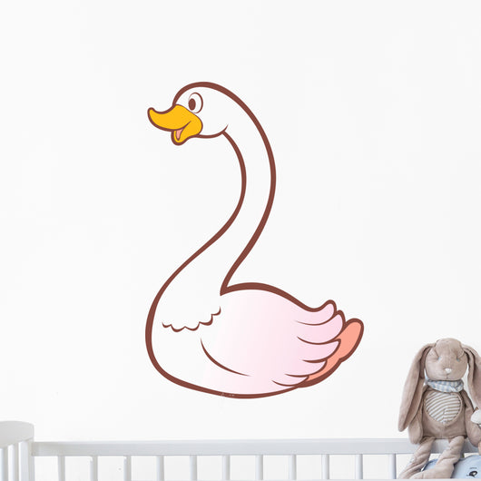 White Goose with Pink Wall Decal