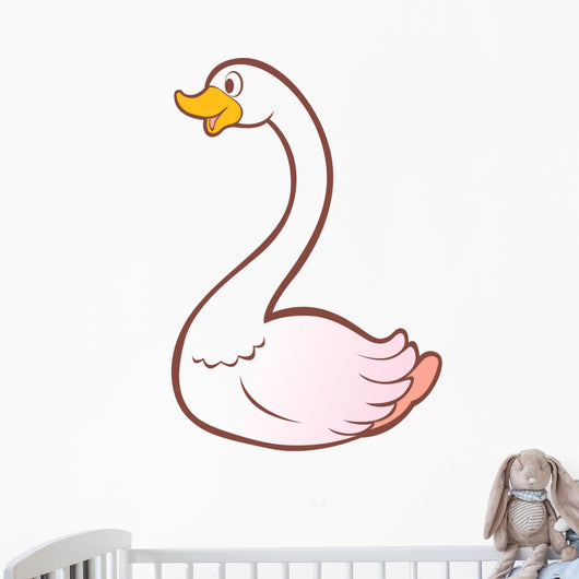 White Goose with Pink Wall Decal