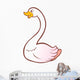 White Goose with Pink Wall Decal