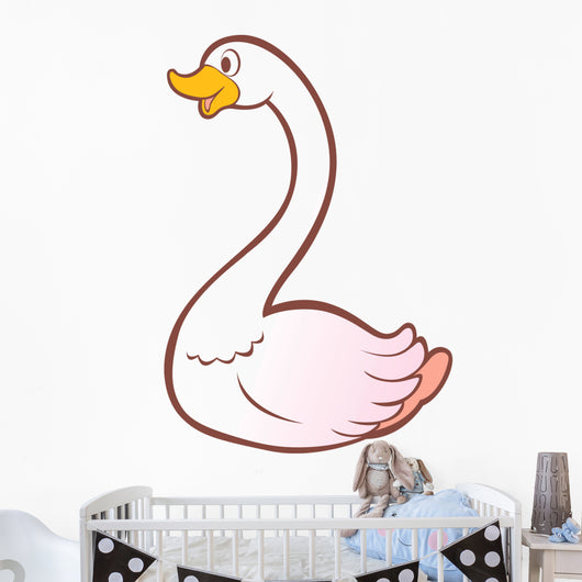 White Goose with Pink Wall Decal