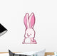 Pink Bunny With White Belly And Big Ears Wall Decal