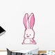 Pink Bunny With White Belly And Big Ears Wall Decal