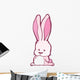 Pink Bunny With White Belly And Big Ears Wall Decal