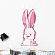 Pink Bunny With White Belly And Big Ears Wall Decal