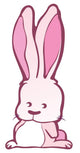 Pink Bunny With White Belly And Big Ears Wall Decal