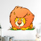 Lion with Big Orange Wall Decal