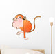 Orange Monkey with Pink Wall Decal