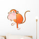 Orange Monkey with Pink Wall Decal