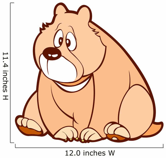 Pink Bear Sitting with Wall Decal