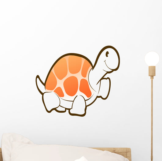 White Turtle with Pink Wall Decal