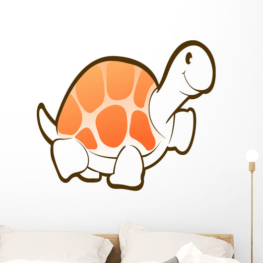 White Turtle with Pink Wall Decal