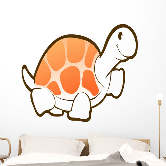 White Turtle with Pink Wall Decal