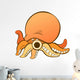 Orange Octopus with Brown Wall Decal
