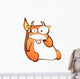 Orange and White Bull Wall Decal