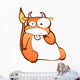 Orange and White Bull Wall Decal