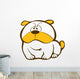 White Bulldog with Orange Wall Decal